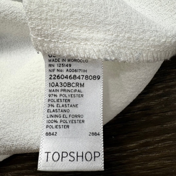 TopShop Pocket Shift Dress, V-Neck, White, Size 4, Polyester, Summer - Picture 9 of 13